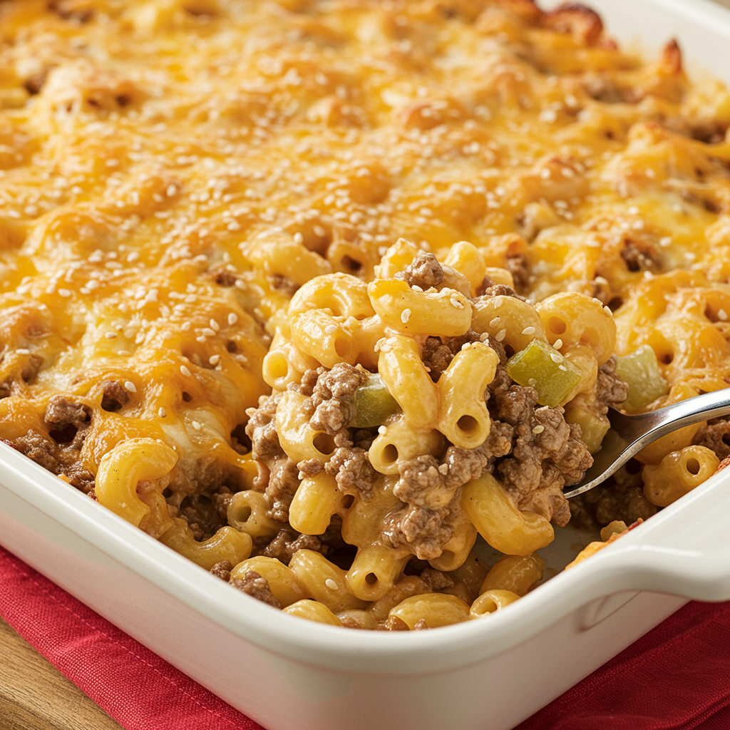 3. Cazuela de hamburguesa con queso y salsa secreta