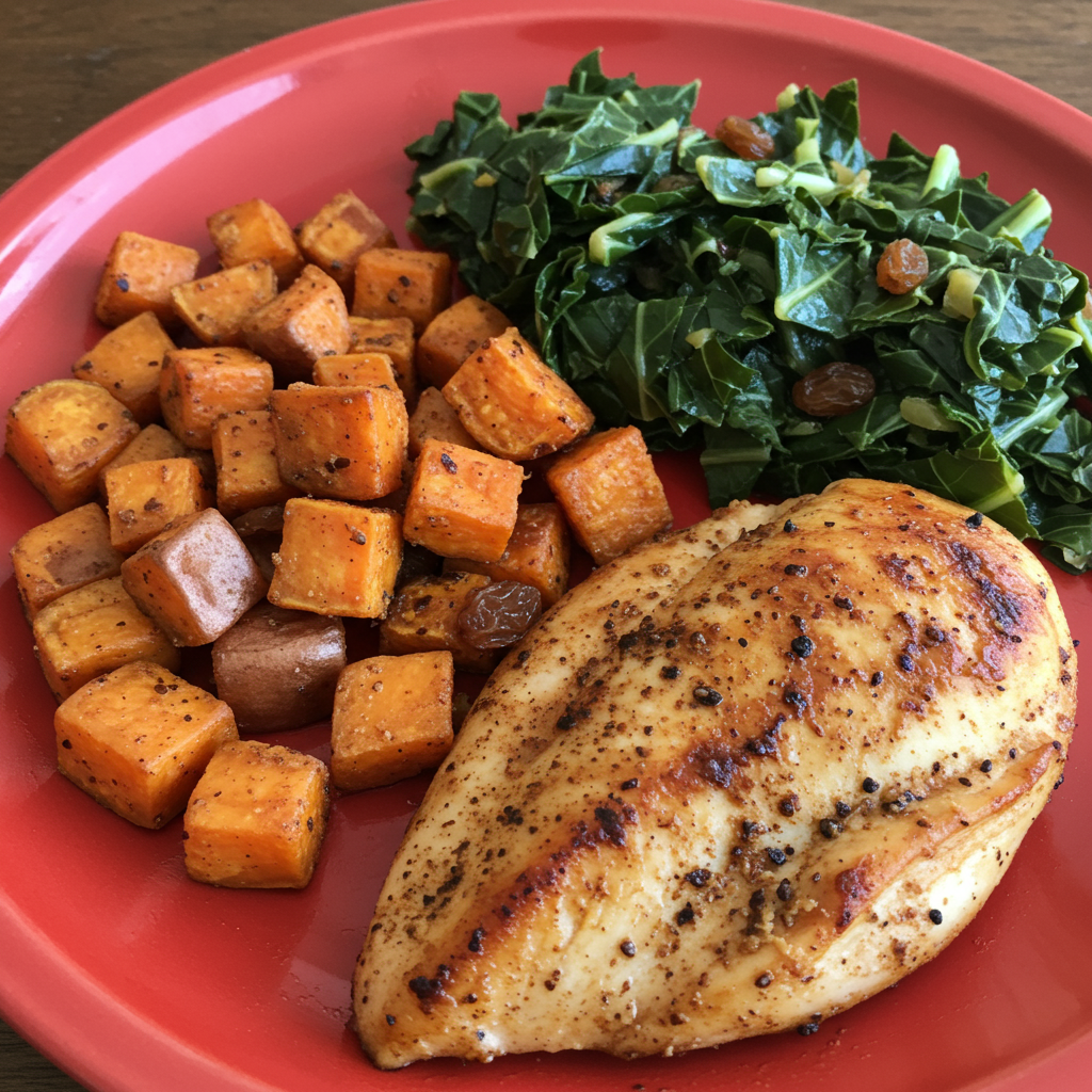 3. Pollo Jerk Paleo con Batatas y Berza