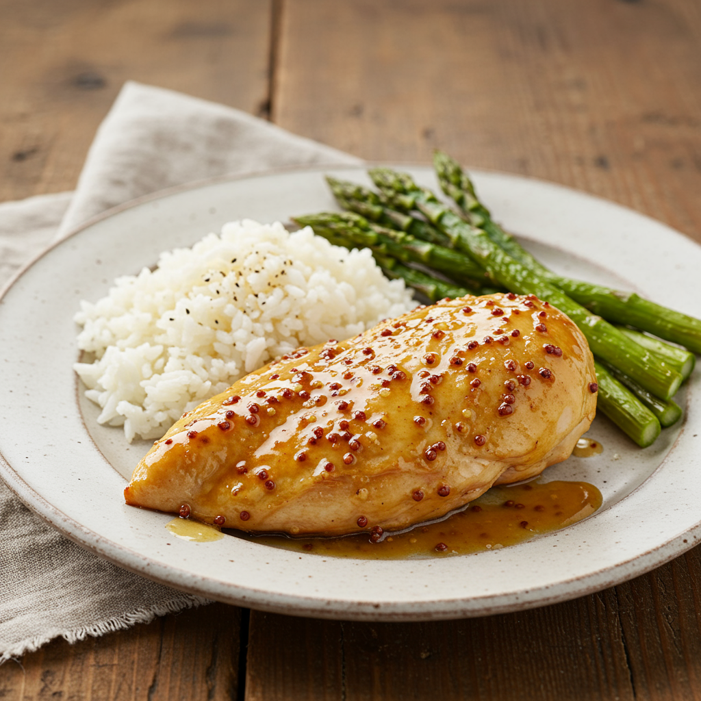 4. Pechuga de pollo al horno con mostaza y miel