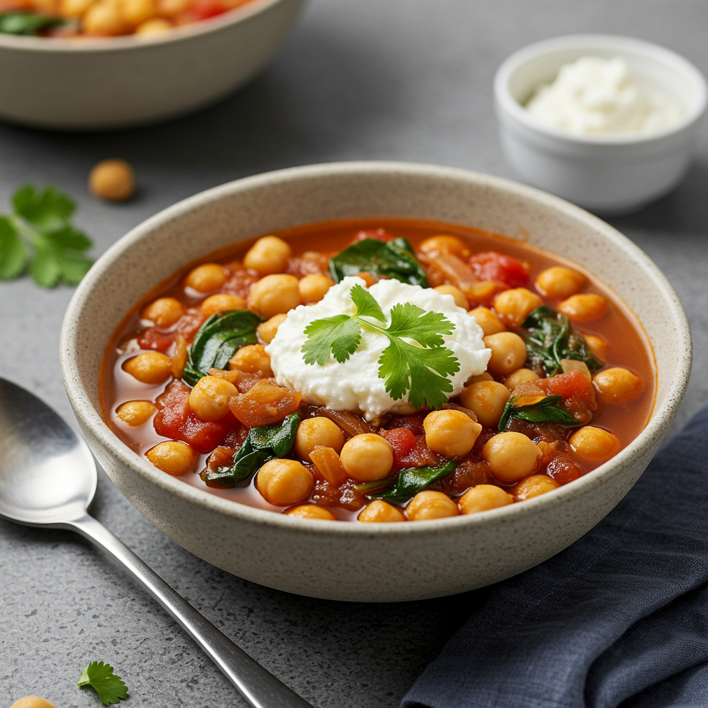 7. Sopa picante de garbanzos y harissa