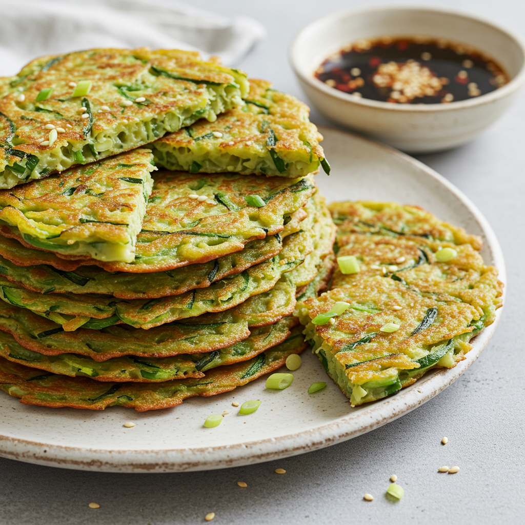 19. Panqueques de calabacín a la barbacoa coreana (Hobak Buchim)
