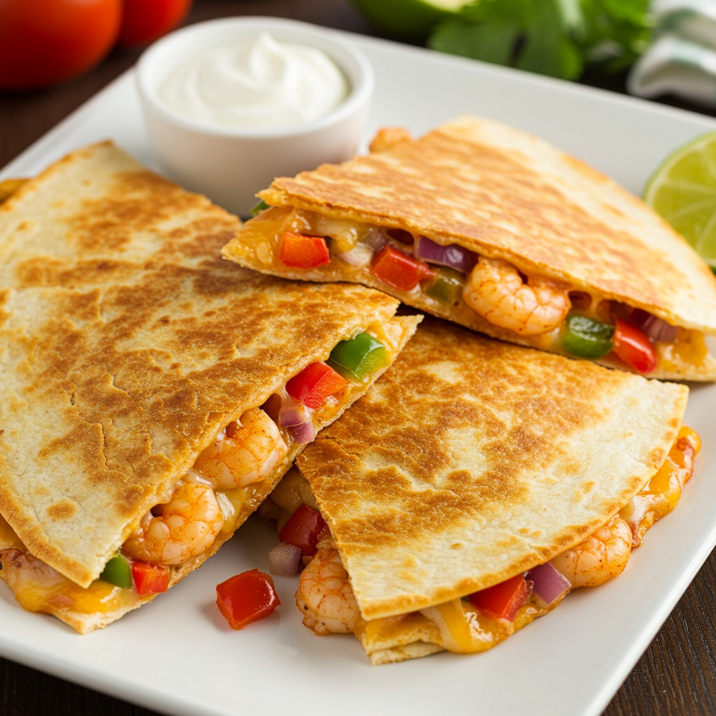 20. Quesadillas de camarones jerk