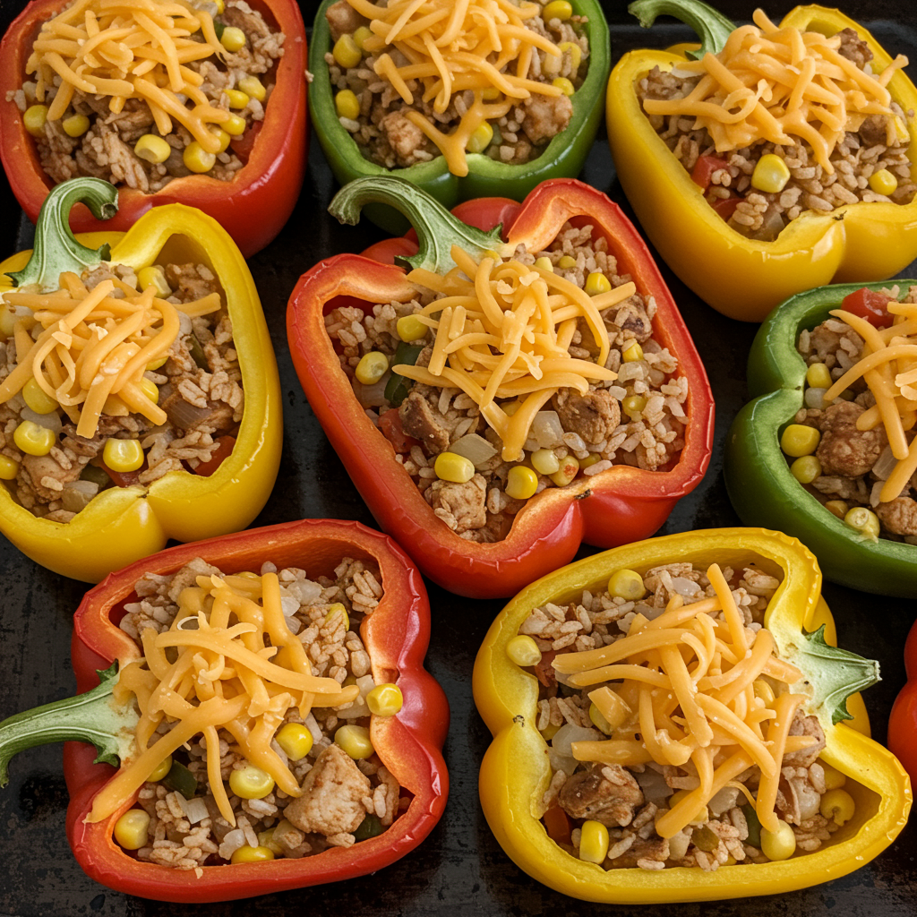 23. Pimientos rellenos de pollo jerk