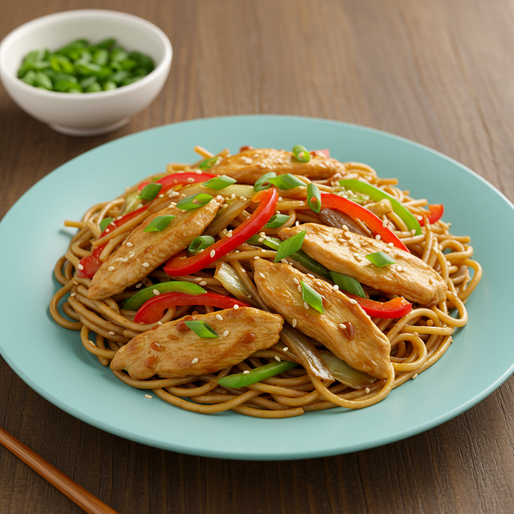 1. Lo mein de pollo clásico