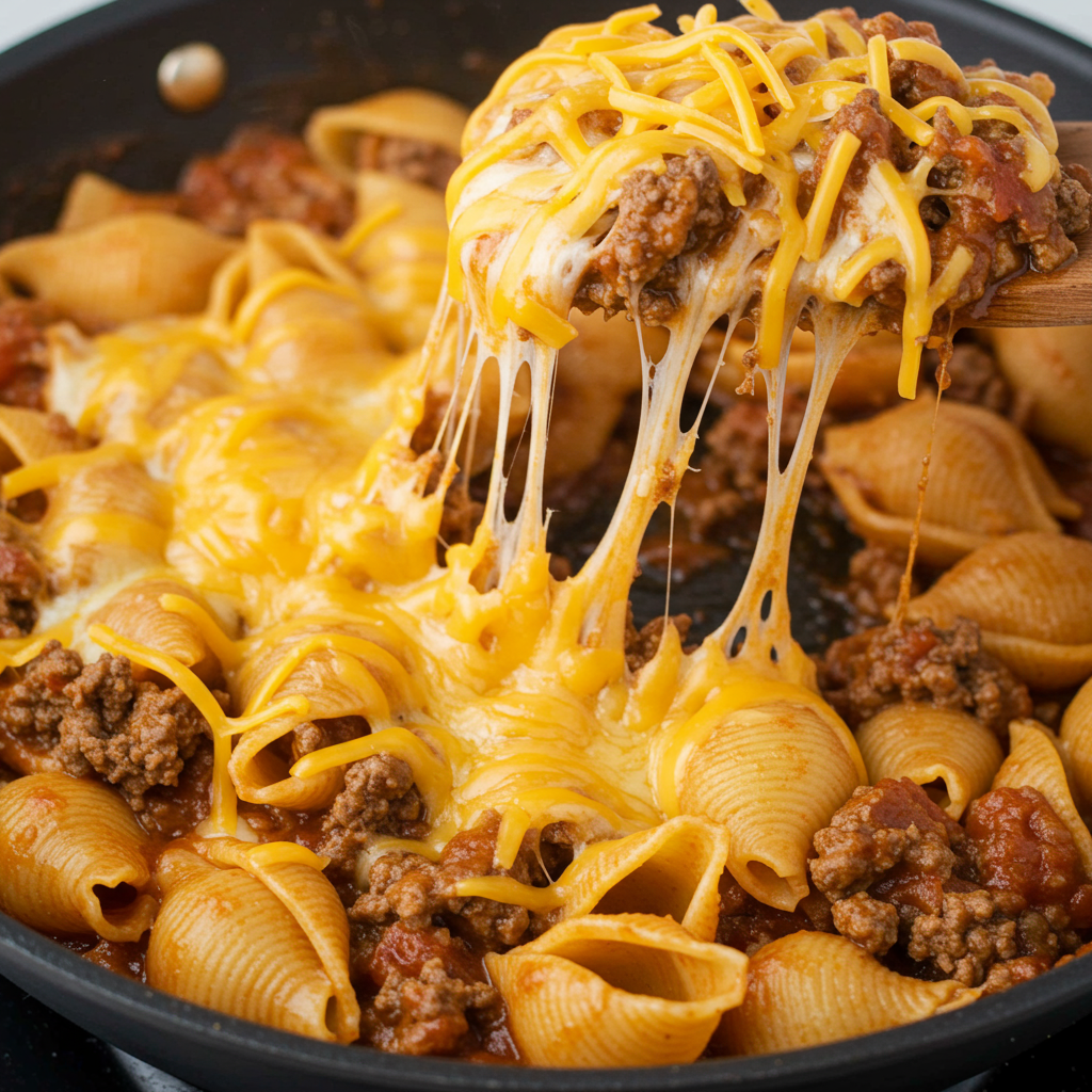 3. Carne con queso y conchas