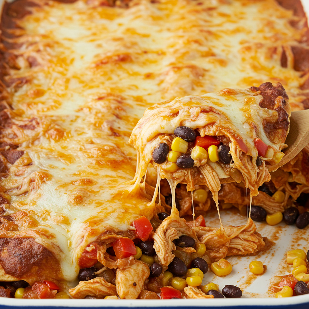 5. Enchiladas de pollo cargadas con frijoles negros