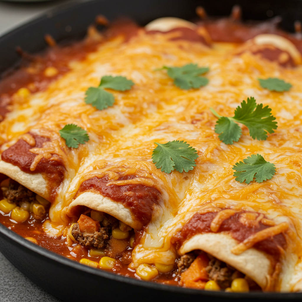 6. Enchiladas de maíz asado con queso y camote