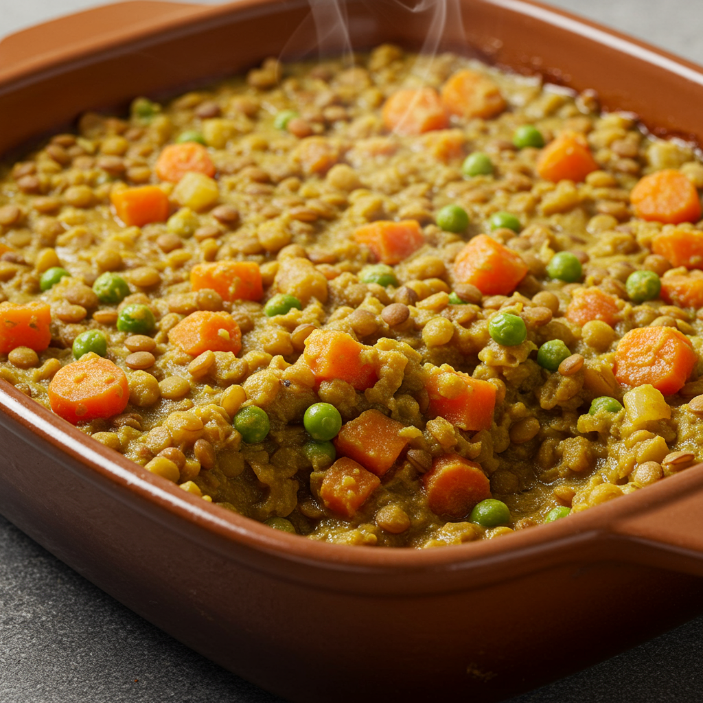 6. Cazuela vegana de lentejas al curry