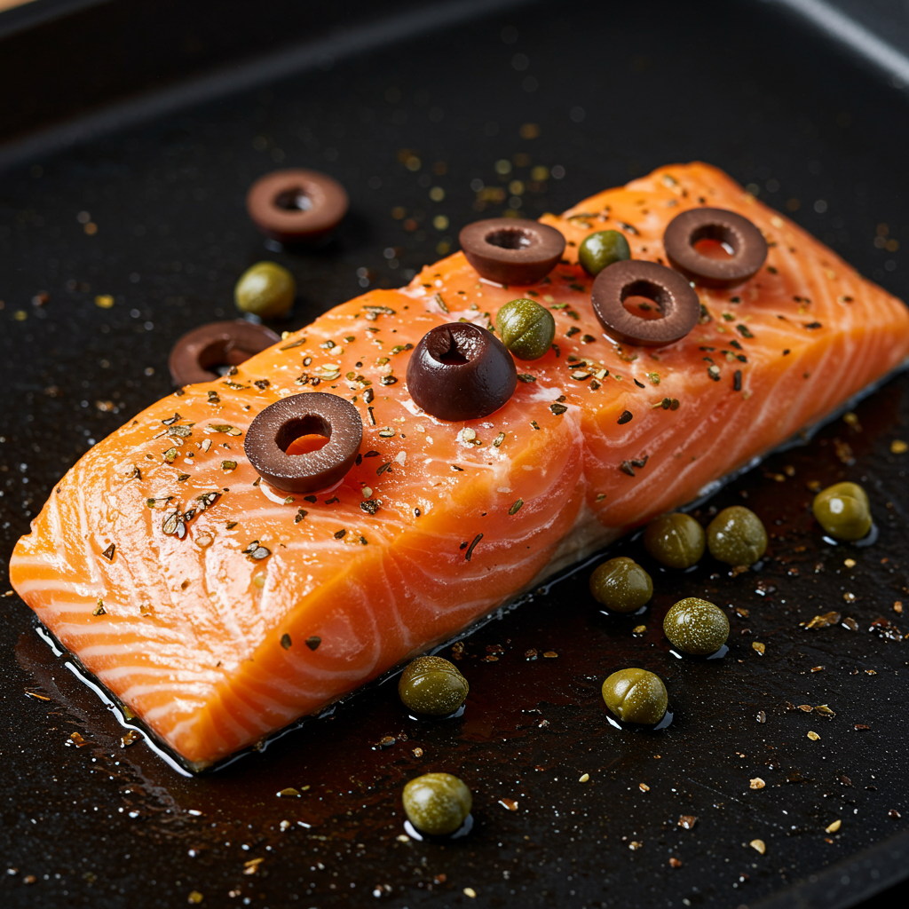 6. Salmón a la plancha mediterráneo