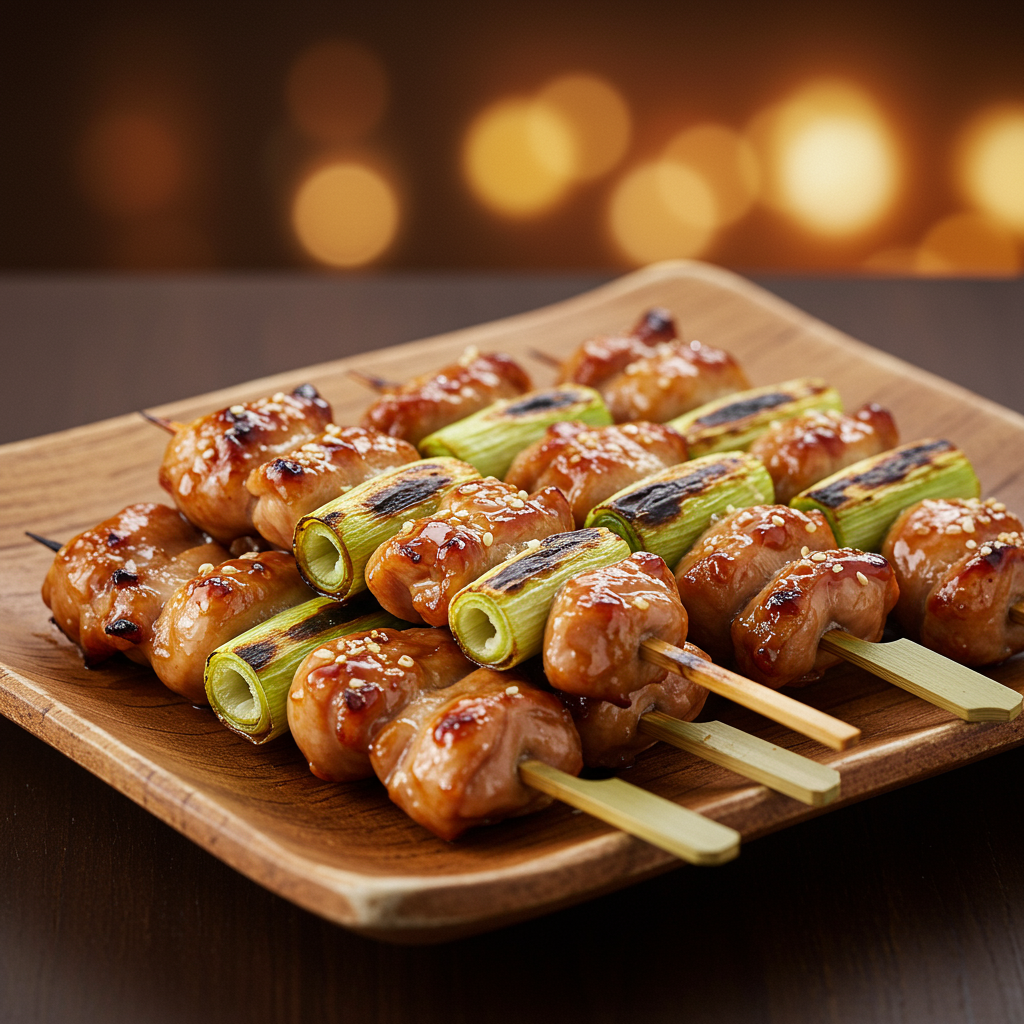 7. Brochetas de pollo japonesas (Negima Yakitori)