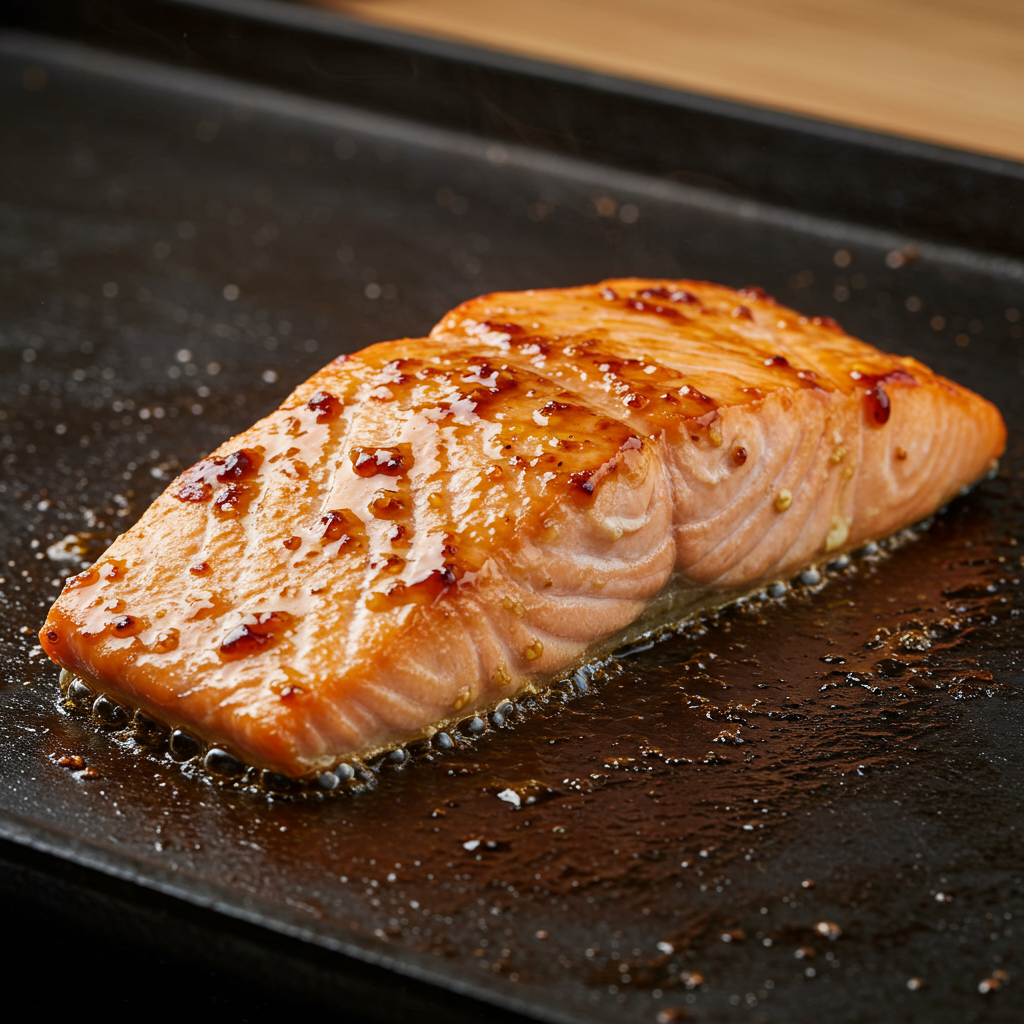 7. Salmón glaseado con arce y mostaza