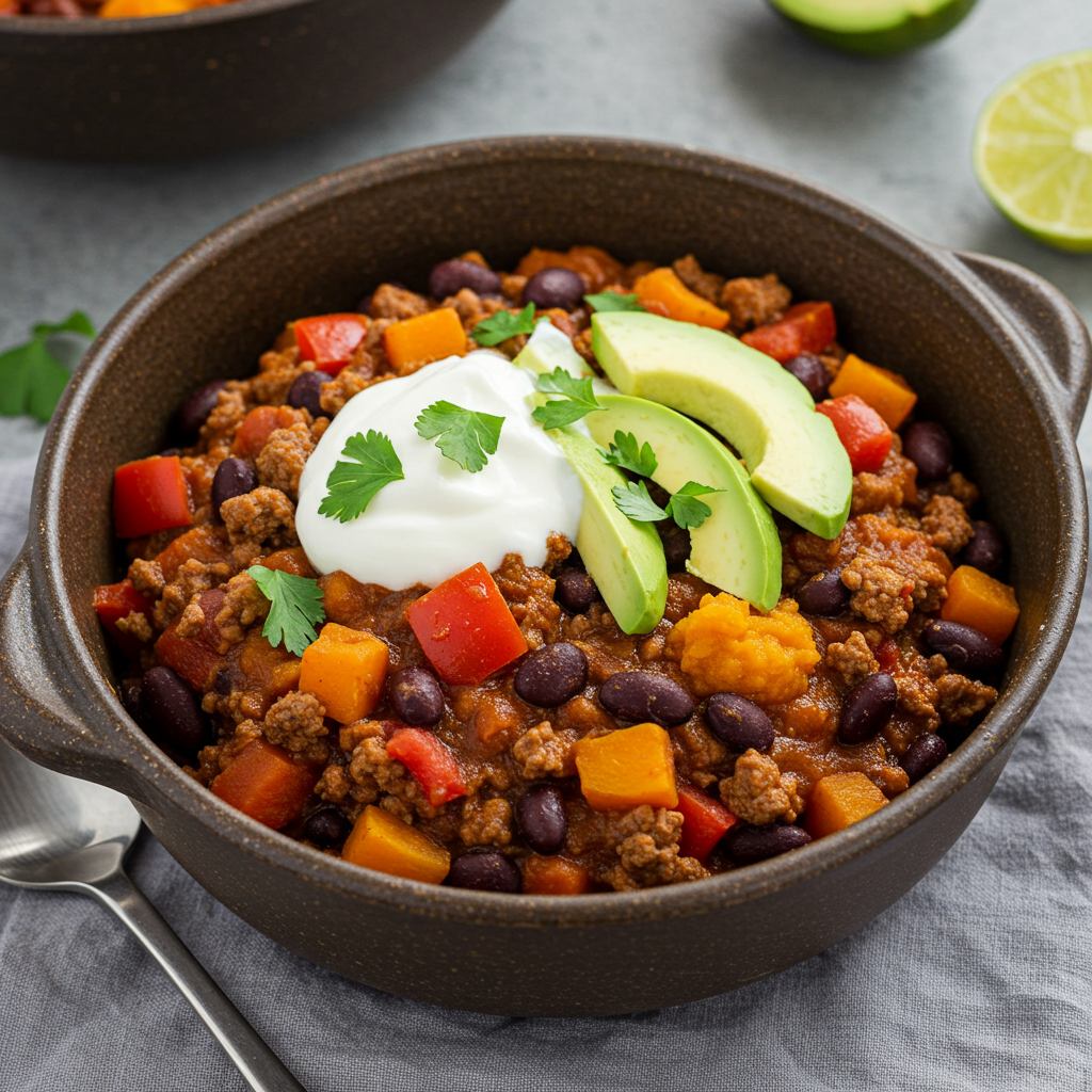 8. Chile de carne y calabaza