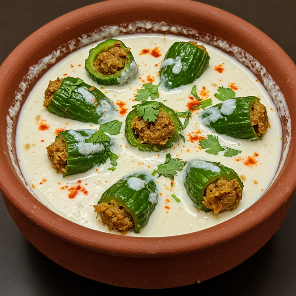 8. Karela rellena (Dhaas Karela, estilo sindhi)