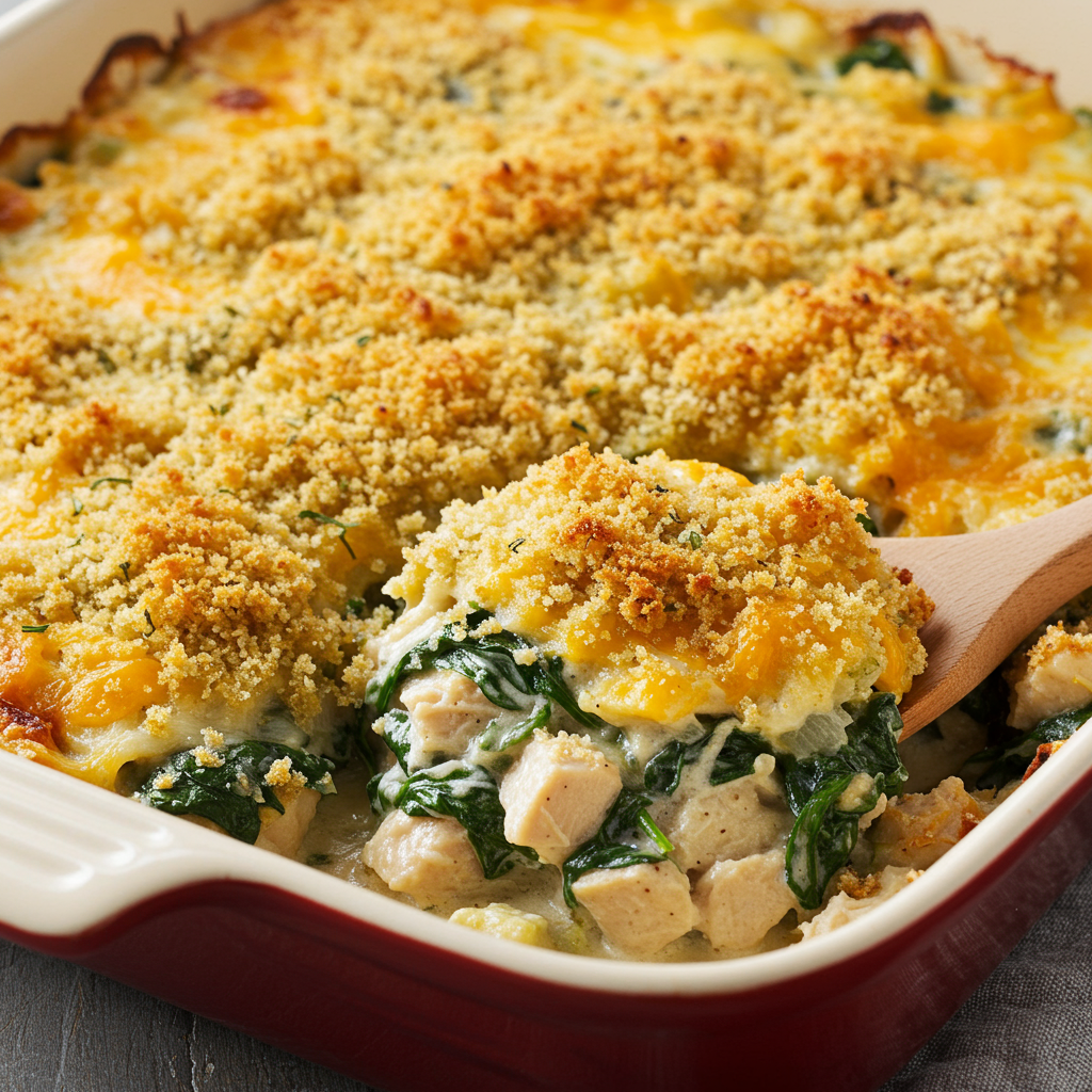 9. Cazuela de pollo con espinacas