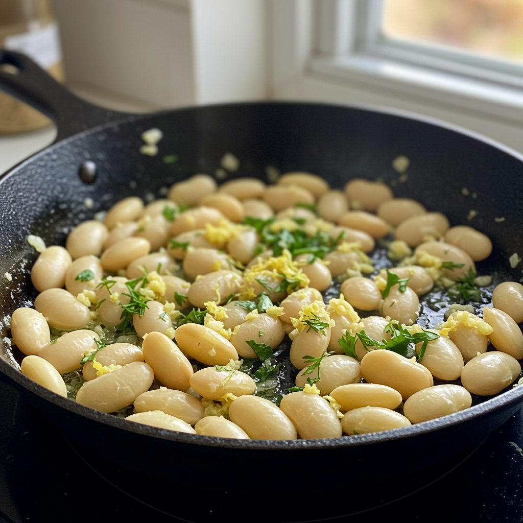 9. Judías verdes veganas con ajo, limón y hierbas