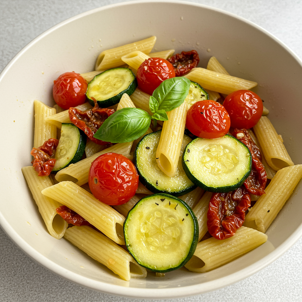 9. Pasta italiana con verduras de verano