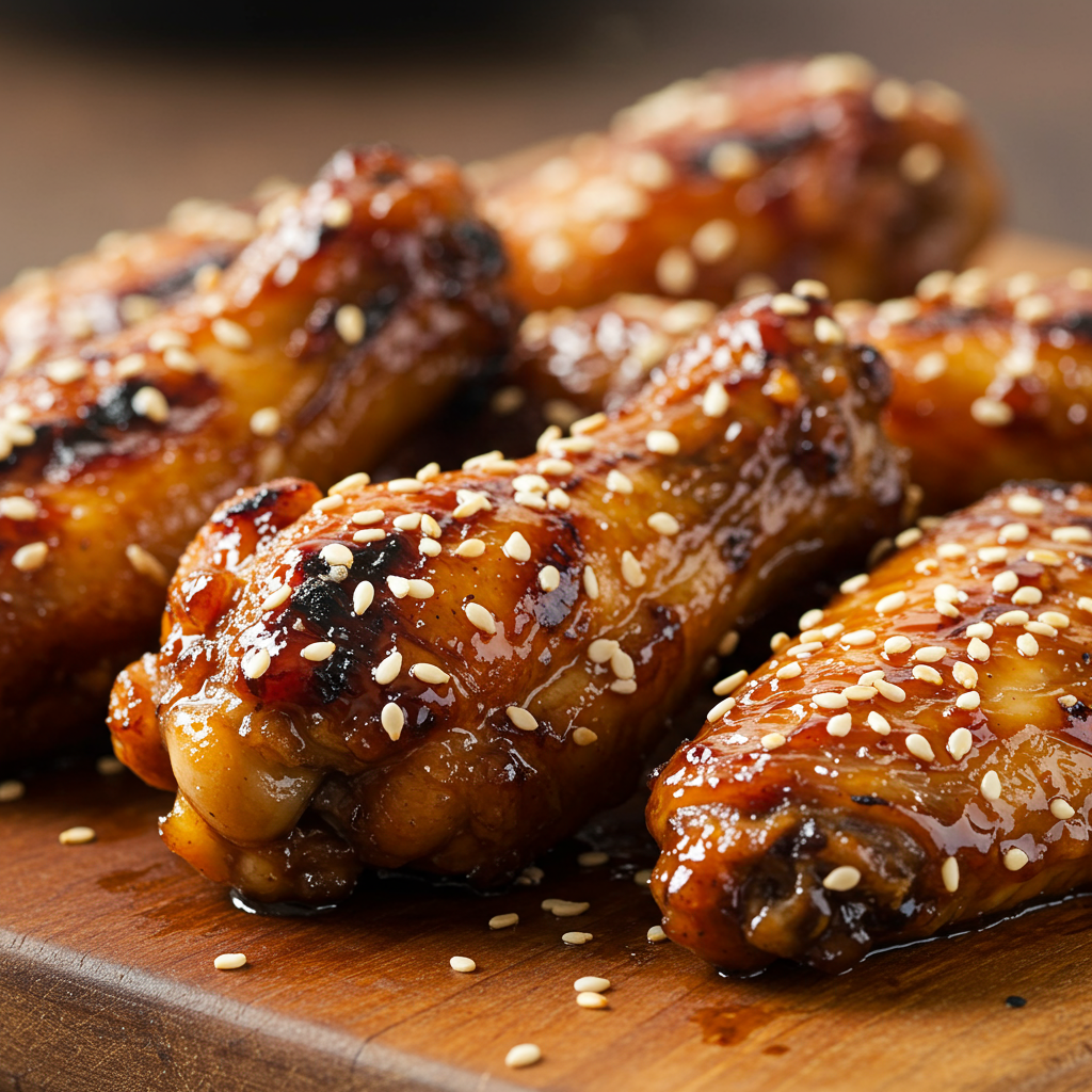 3. Alitas Teriyaki con Ajonjolí