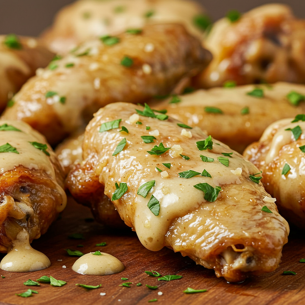 4. Alitas Cremosas de Ajo y Parmesano