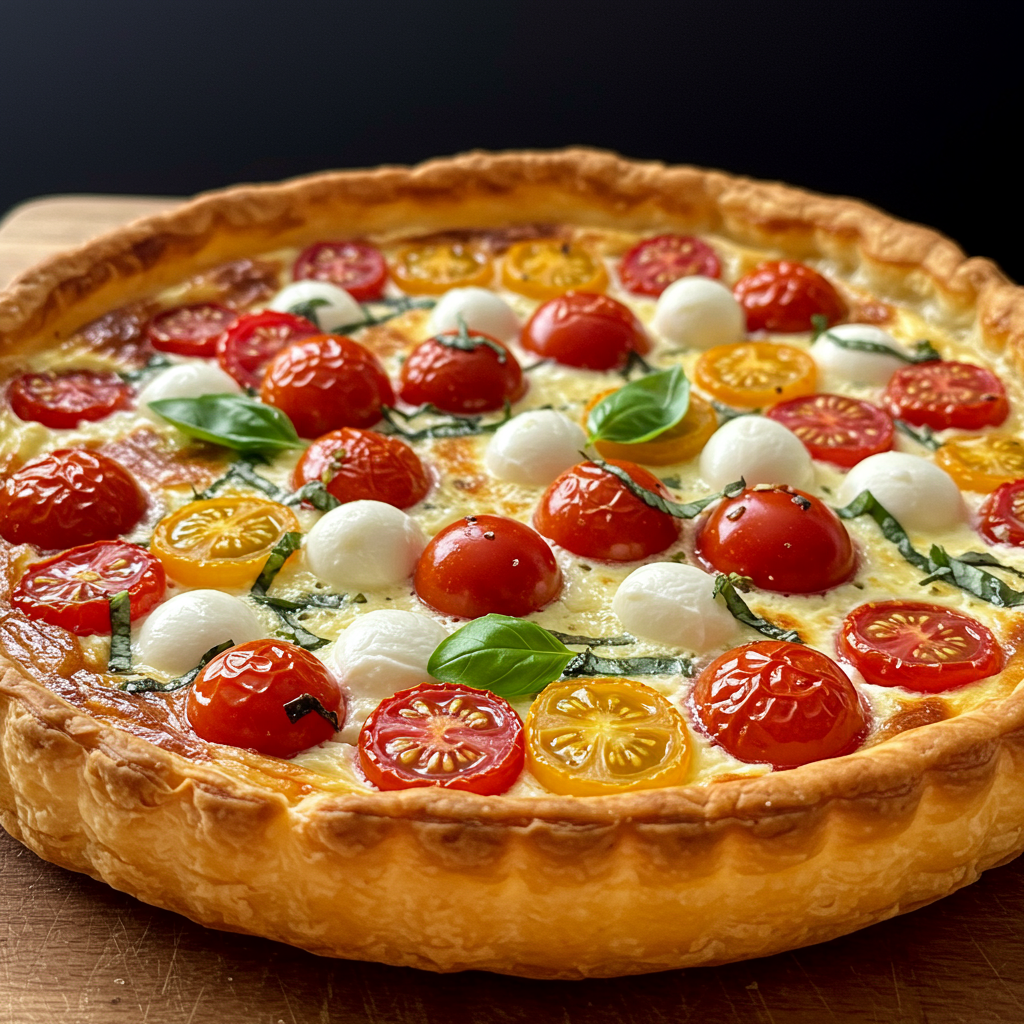 5. Quiche de Tomate, Albahaca y Mozzarella (Caprese)