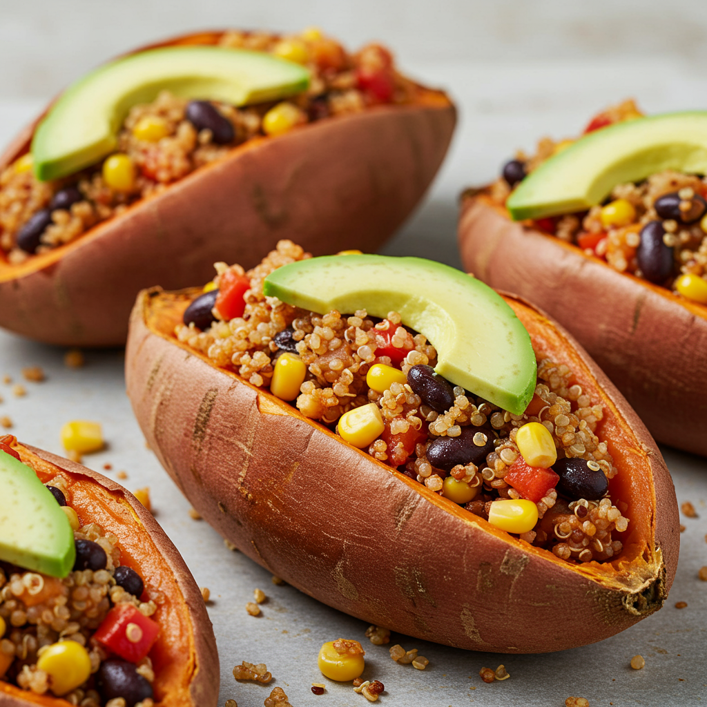 6. Boniatos Rellenos de Quinoa y Frijoles Negros