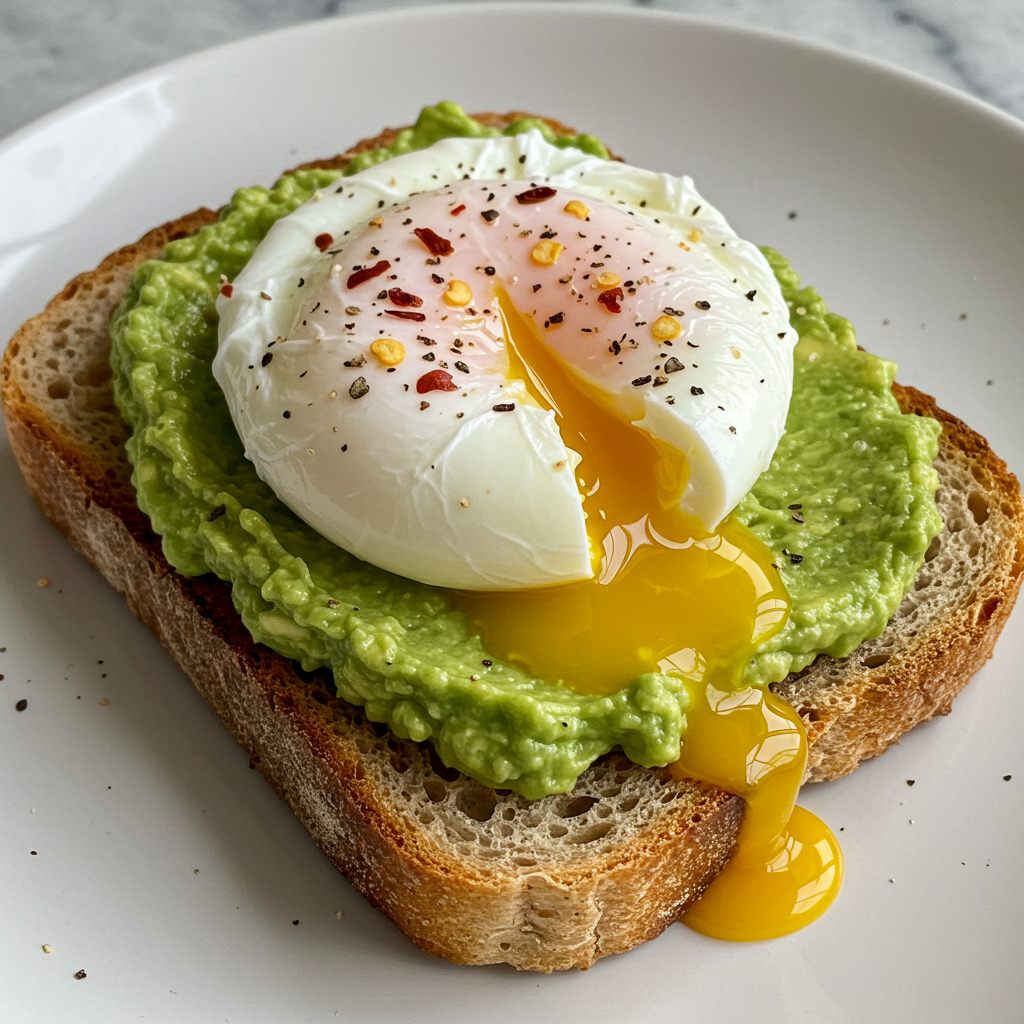 6. Tostada de Aguacate con Huevo Pochado