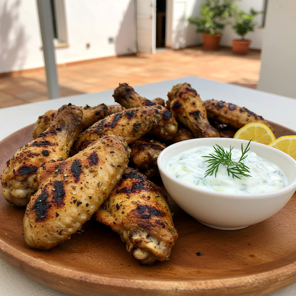 7. Alitas Mediterráneas con Hierbas y Yogur