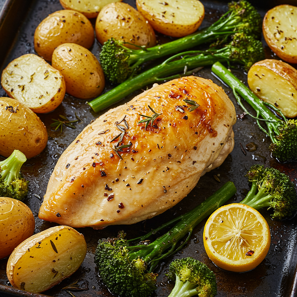 7. Pollo al Limón con Verduras al Horno