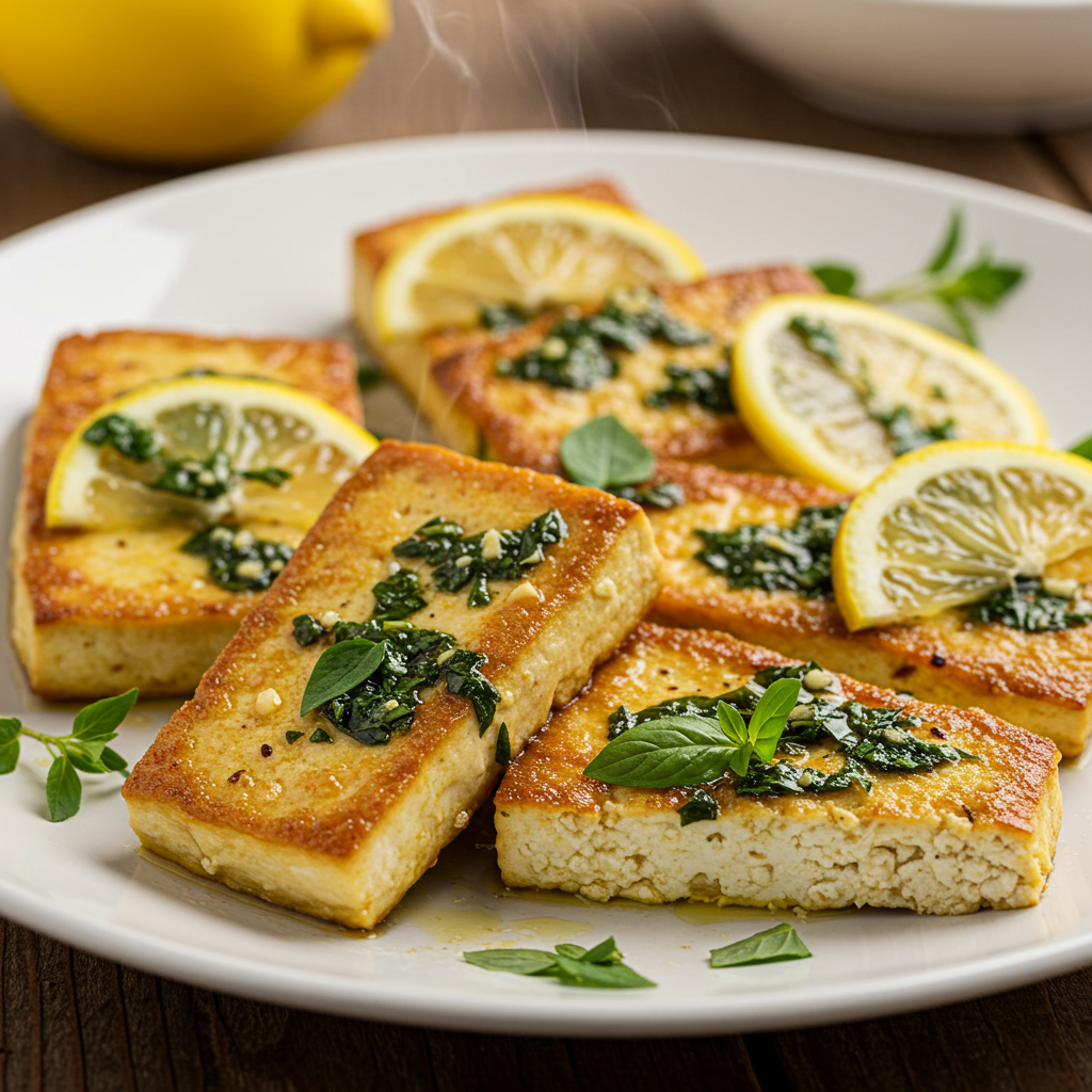 10. Tofu Marinado al Limón y Hierbas