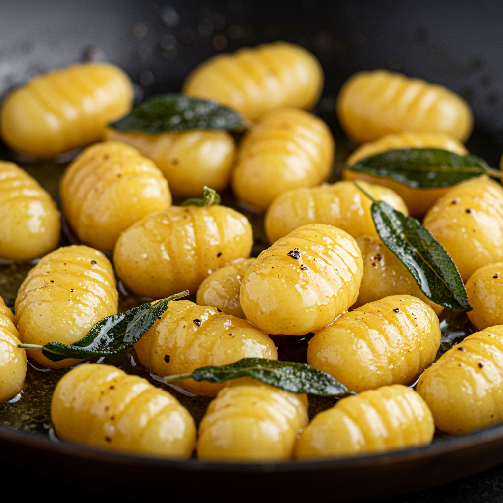 12. Gnocchi (Ñoquis) Salteados con Salvia y Mantequilla