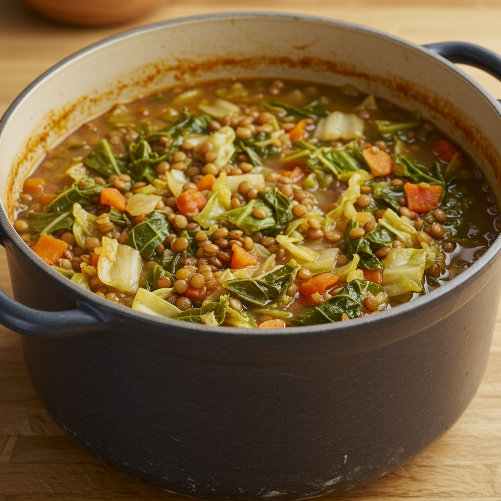 16. Sopa de Repollo y Lentejas