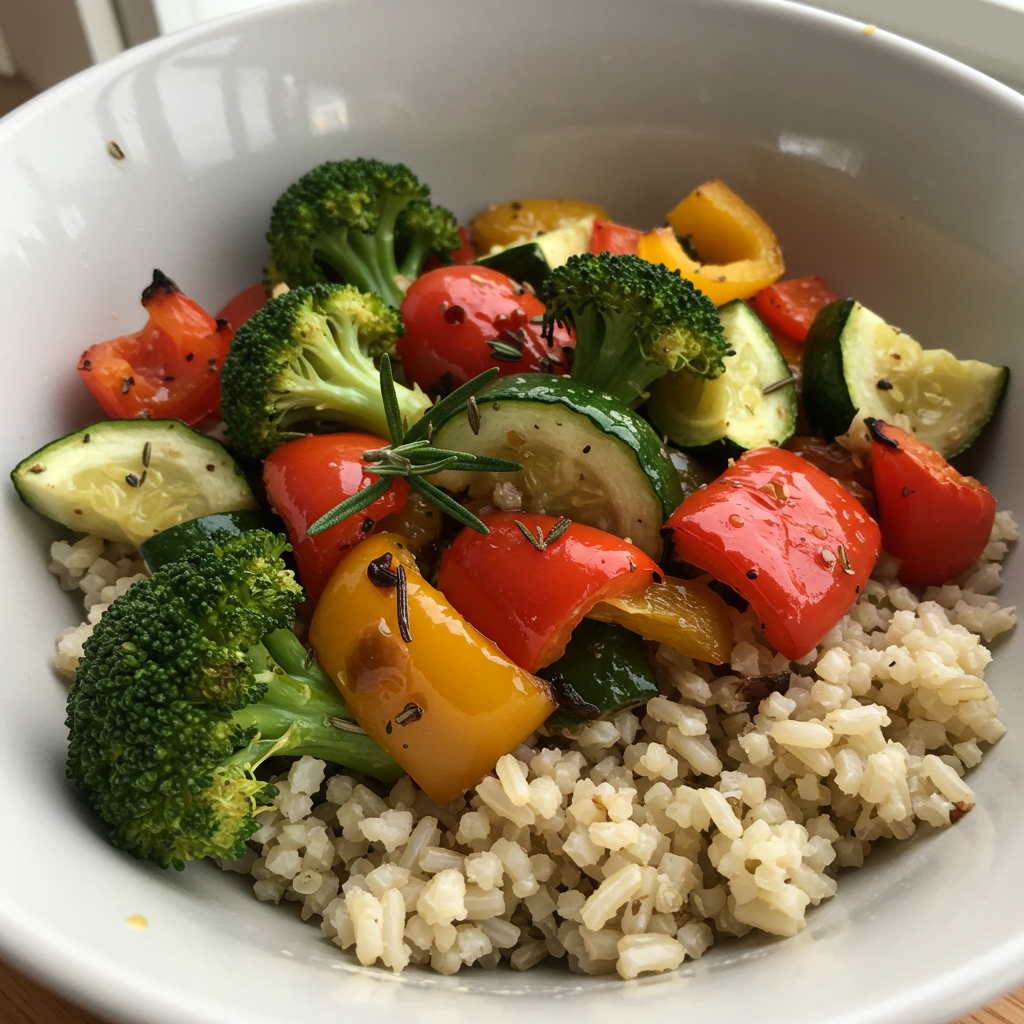 17. Arroz Integral con Verduras Asadas