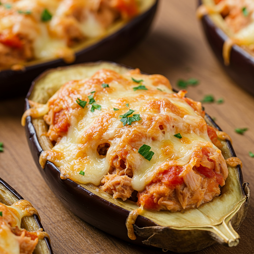 17. Berenjenas Rellenas de Atún