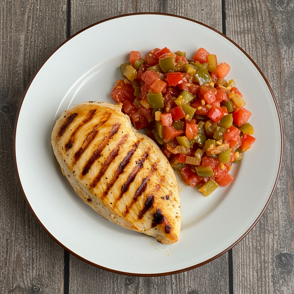 18. Pechuga de Pollo a la Plancha con Pisto Casero