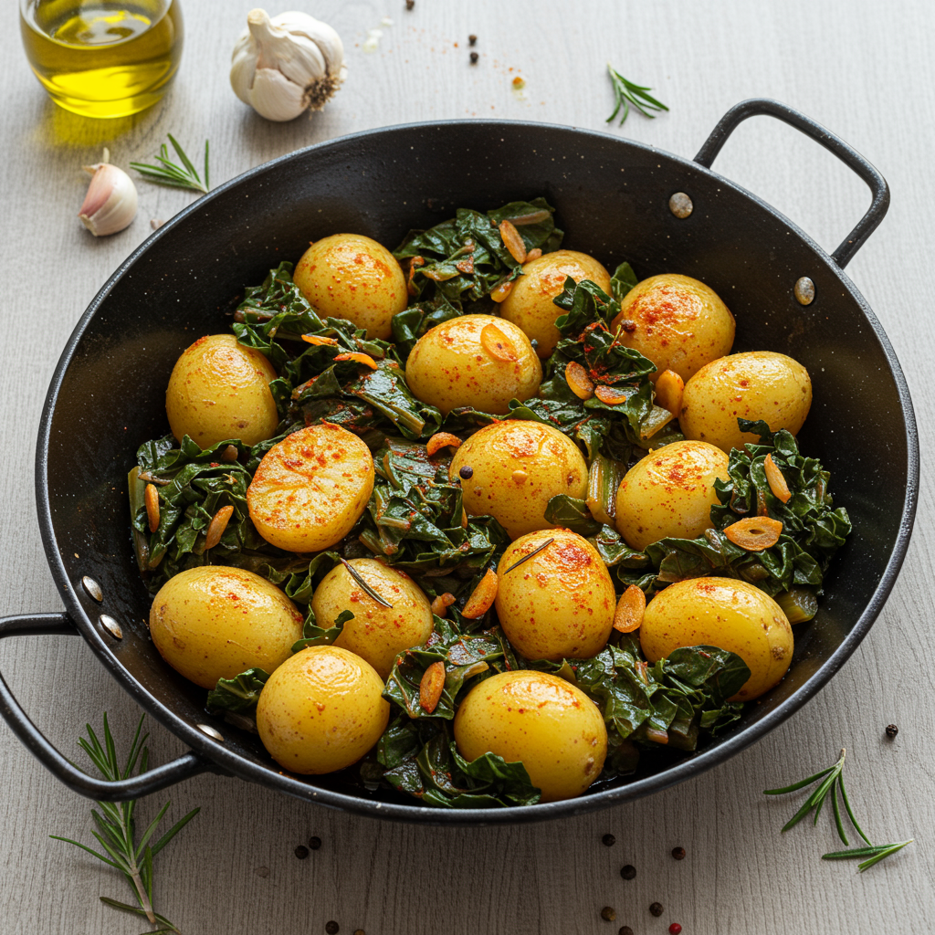 19. Acelgas Rehogadas con Patatas y Pimentón
