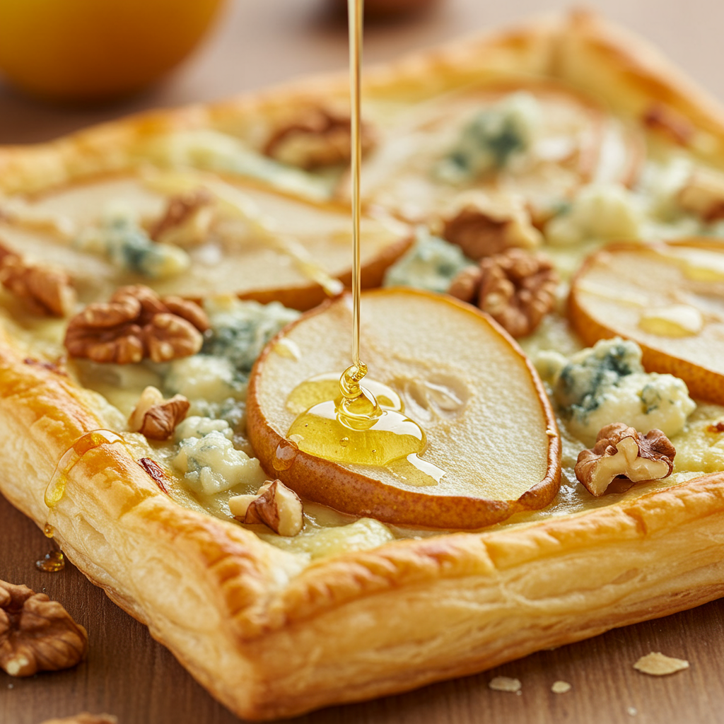 19. Hojaldre con Peras y Queso Azul