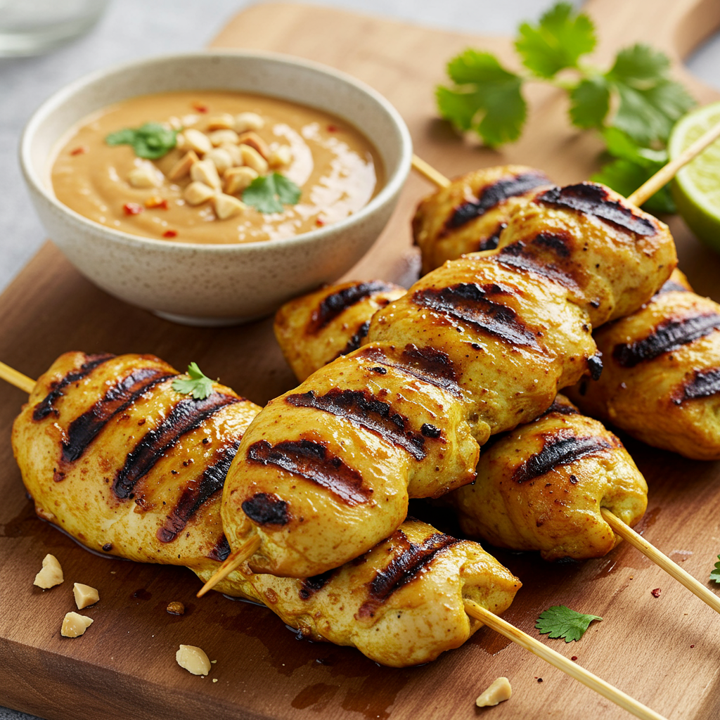 19. Muslitos de Pollo con Salsa de Cacahuete (Satay)