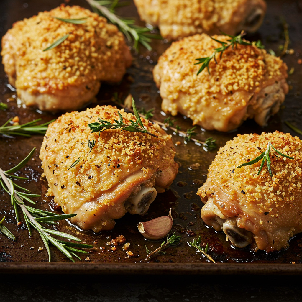22. Muslitos de Pollo con Costra de Parmesano y Ajo