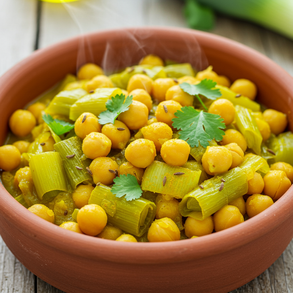 23. Guiso de Garbanzos con Puerro y Cúrcuma