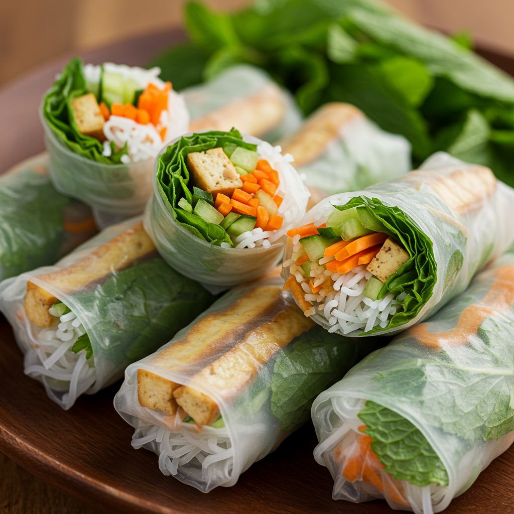 23. Rollitos de Verano con Tofu Marinado