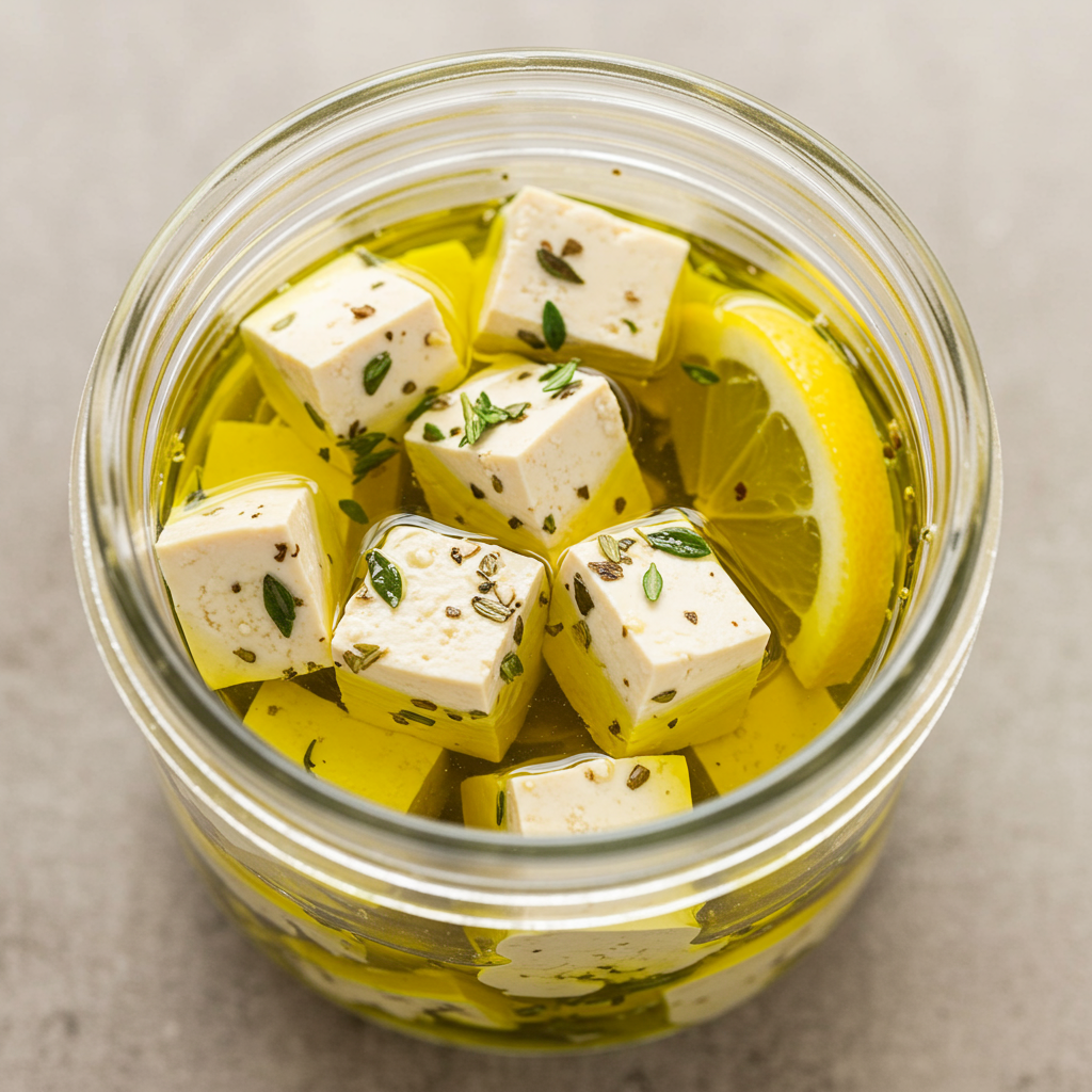 25. Tofu Estilo “Feta” Marinado
